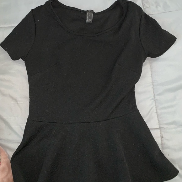 Black Peplum Top - Picture 1 of 2